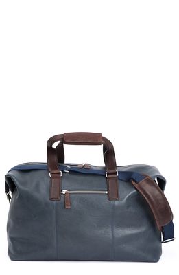 PinoPorte Nino Hold-All Leather Carry-On Duffle in Midnight Blue