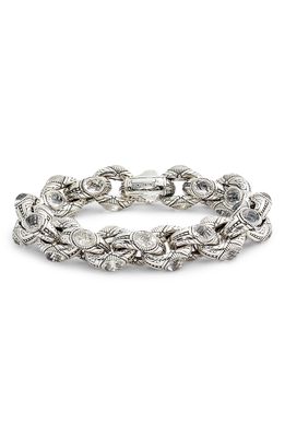 Konstantino Pythia Crystal Large Chain Link Bracelet in Silver/Crystal
