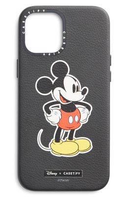 Disney x CASETiFY Biodegradable Leather Mickey iPhone Case in Jet Black