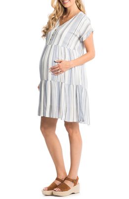 Everly Grey Micaela Maternity/Nursing Dress in Denim/Navy