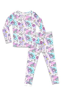 Bellabu Bear Kids' Comic Purple Fitted Pajamas