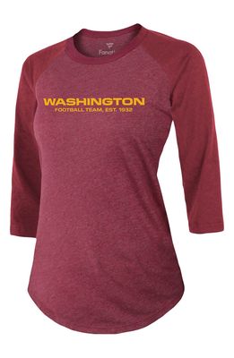INDUSTRY RAG Women's Fanatics Branded Chase Young Burgundy Washington Football Team Team Player Name & Number Tri-Blend Raglan 3/4-Sleeve T-Shirt at