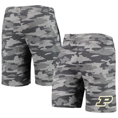 Men's Concepts Sport Charcoal/Gray Purdue Boilermakers Camo Backup Terry Jam Lounge Shorts