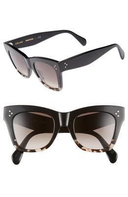 CELINE 50mm Gradient Butterfly Sunglasses in Black/Grey Havana/Brown