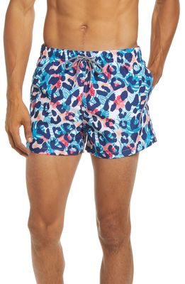 Boardies Tropical Cheetah Shortie Swim Trunks in Blue