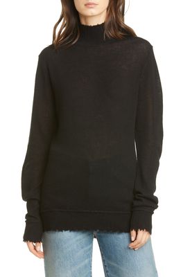 R13 Distressed Cashmere Sweater in Black