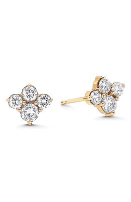 Sara Weinstock Dujour 4-Diamond Cluster Stud Earrings in Yellow Gold