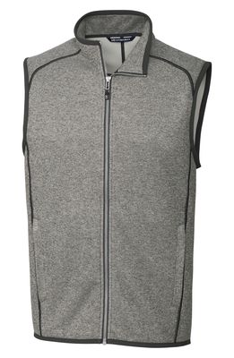 Cutter & Buck Mainsail Sweater Fleece Zip-Up Vest in Polished Heather