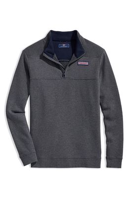 vineyard vines Men's Collegiate Quarter Zip Shep Shirt in Charcoal Heather