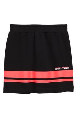 Balmain Kids' Stripe Miniskirt in 930Fu Black/Fuschia