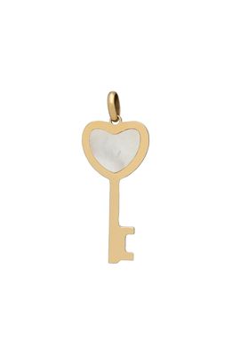 Stephanie Windsor Key to My Heart Pendant Charm in Mother Of Pearl