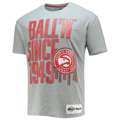 BALL-N Men's BALL'N Heathered Gray Atlanta Hawks Since 1949 T-Shirt in Heather Gray