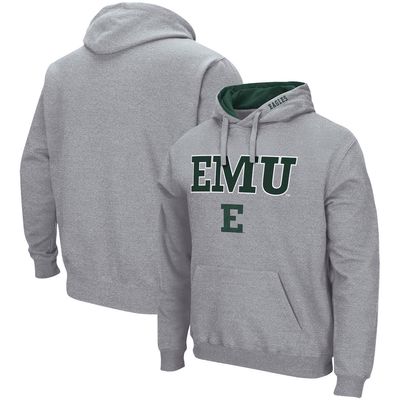 Men's Colosseum Heathered Gray Eastern Michigan Eagles Arch & Logo 3.0 Pullover Hoodie in Heather Gray