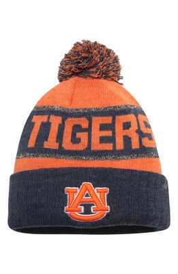 Men's Top of the World Orange/Heather Navy Auburn Tigers Below Zero Cuffed Pom Knit Hat