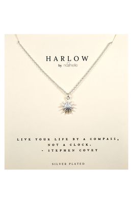HARLOW by Nashelle Compass Boxed Necklace in Silver