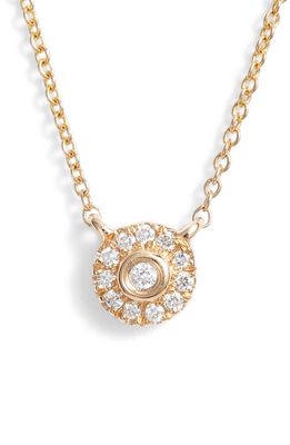 Dana Rebecca Designs Lauren Joy Mini Diamond Disc Necklace in Yellow Gold