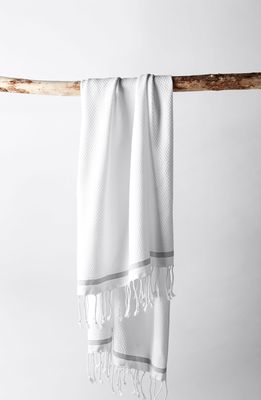 Coyuchi Mediterranean Bath 6-Piece Organic Cotton Towel Set in Alpine White W/slate