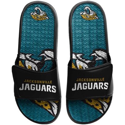 Men's FOCO Jacksonville Jaguars Wordmark Gel Slide Sandals in Black