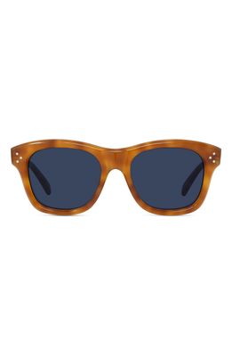CELINE 53mm Rectangle Sunglasses in Blonde Havana /Blue