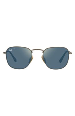 Ray-Ban 48mm Small Polarized Round Sunglasses in Antique Gold