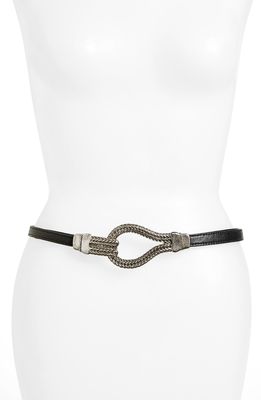 Raina Eternity Leather Belt in Black