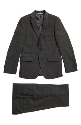 Andrew Marc Kids' Plaid Two-Piece Suit in Charcoal