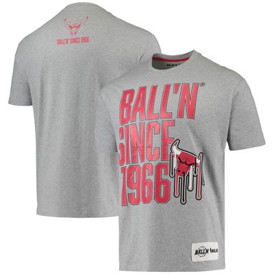 BALL-N Men's BALL'N Heathered Gray Chicago Bulls Since 1966 T-Shirt in Heather Gray