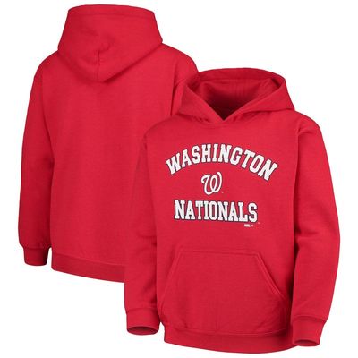 Youth Stitches Red Washington Nationals Fleece Pullover Hoodie