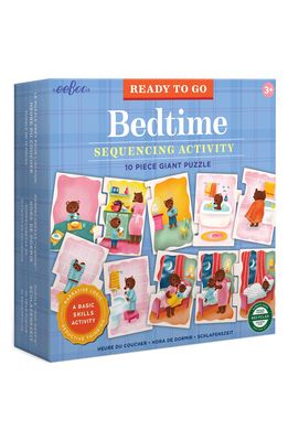 eeBoo Ready to Go Bedtime Giant 10-Piece Puzzle in Blue