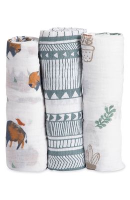 little unicorn 3-Pack Cotton Muslin Blankets in Bison