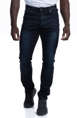 Barbell Apparel Straight Athletic Fit Jeans in Dark Distressed