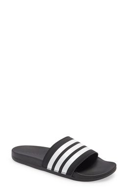 adidas Adilette Comfort Slide Sandal in Core Black/White/Core Black