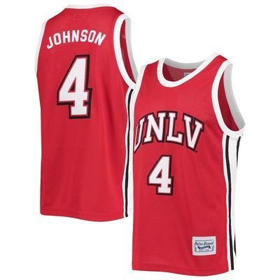 Men's Original Retro Brand Larry Johnson Red UNLV Rebels Commemorative Classic Basketball Jersey