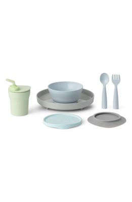 Miniware Little Foodie Dish Set in Aqua/Keylime/Dove Grey
