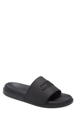 Alexander McQueen Hybrid Logo Slide Sandal in Black