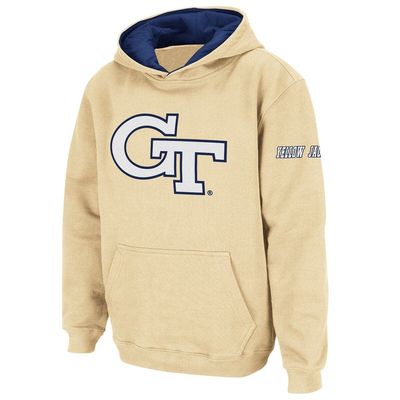 Youth Stadium Athletic Gold Georgia Tech Yellow Jackets Big Logo Pullover Hoodie in Vegas Gold