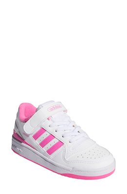 adidas Forum Low Sneaker in White/White/Screaming Pink