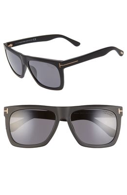 Tom Ford Morgan 57mm Polarized Sunglasses in Matte Black/Smoke