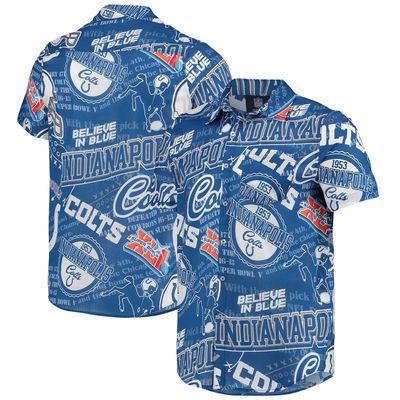 Men's FOCO Royal Indianapolis Colts Thematic Button-Up Shirt