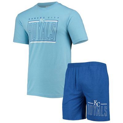 Men's Concepts Sport Royal/Light Blue Kansas City Royals Meter T-Shirt and Shorts Sleep Set