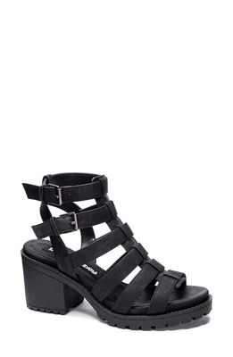 Dirty Laundry Fun Stuff Strappy Sandal in Black Faux Leather