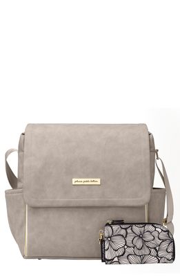 Petunia Pickle Bottom Boxy Backpack Diaper Bag in Grey Matte Leatherette