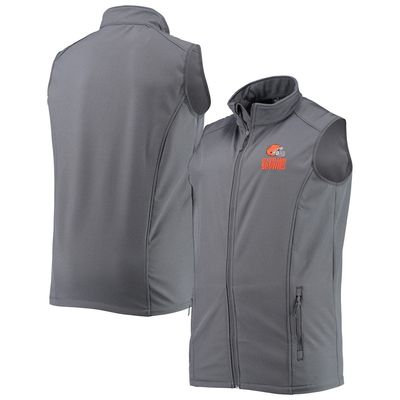 Men's Dunbrooke Heathered Charcoal Cleveland Browns Big & Tall Archer Softshell Full-Zip Vest in Graphite