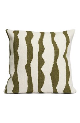 Morrow Soft Goods Paso Wool Blend Throw Pillow in Natural /Moss