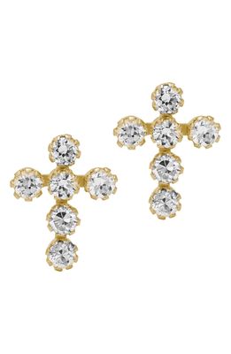 Mignonette 14k Gold & Cubic Zirconia Cross Earrings