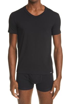 Tom Ford Cotton Jersey V-Neck T-Shirt in Black