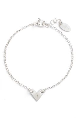 Nashelle Initial Heart Bracelet in Silver-Y