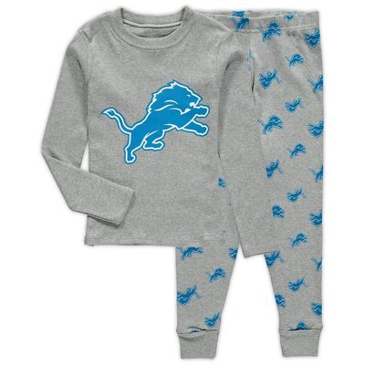 Outerstuff Toddler Heathered Gray Detroit Lions Sleep Set in Heather Gray