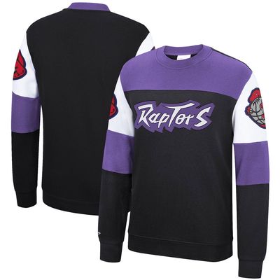 Men's Mitchell & Ness Black Toronto Raptors Perfect Season Fleece Pullover Sweatshirt