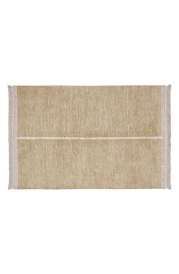 Lorena Canals Reversible Washable Recycled Cotton Blend Rug in Olive Natural /Sage